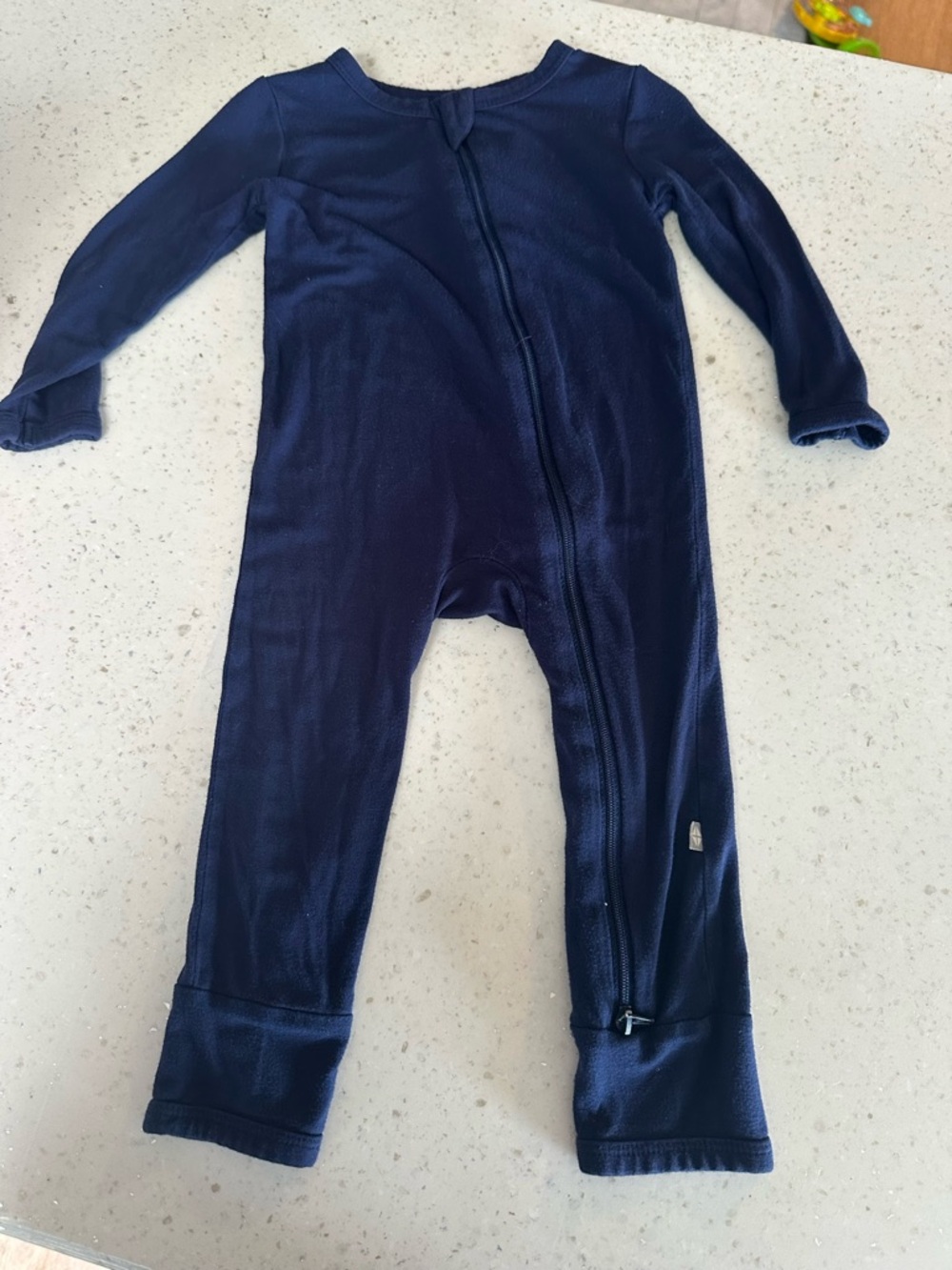 Kyte BABY Navy Blue Zip Footed One-Piece